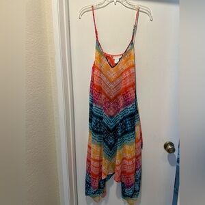 Blue Rod Beattie Colorful Tie-Dye Swim Cover Up Size Medium